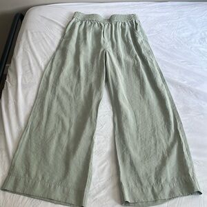 Madewell Wide Leg Pants in Light Green